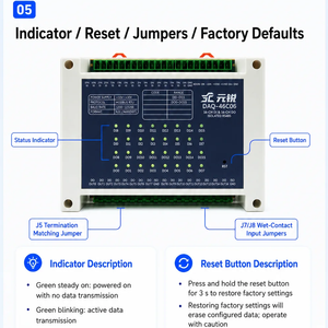 Module RS485 Modbus 16CH <span class=keywords><strong>DI</strong></span>+16CH DO à collecteur ouvert, Collecteur IO numérique <span class=keywords><strong>DI</strong></span> Latch/Invert/Counter/Freq 0~400Hz avec précision de ±1% - Product Image 1
