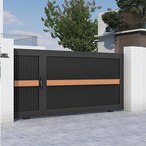 Gran oferta, puerta corredera automática eléctrica para jardín de Villa, entrega rápida, puerta <span class=keywords><strong>Exterior</strong></span> inteligente para casa, puerta de Metal para patio, Material personalizado - Product Image 2