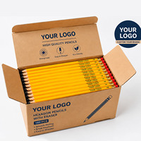 Crayons à logo jaune HB avec gomme pour l'écriture des étudiants, vente en gros par l'usine Shirleyya