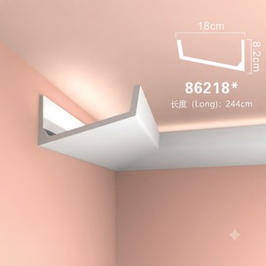 <span class=keywords><strong>Moulure</strong></span> de plafond LED en polyuréthane haute densité pour éclairage indirect, style moderne du <span class=keywords><strong>milieu</strong></span> du siècle, corniche LED fine en PU - Product Image 1
