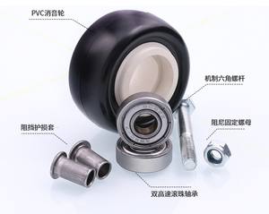 1, 5-3 Zoll 360-Grad-PVC-Drehstahl Leise Hochleistungs-Lenkräder mit Brems möbel rolle - Product Image 5