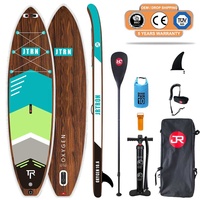 Jrtron 2023 bois oxygène 10.6 pieds conception gonflable stand up paddle boards set drop stitch personnalisé ISUP
