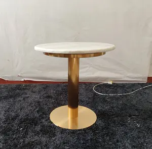 फैक्टरी सीधे चीन आपूर्तिकर्ता लिविंग रूम होटल फर्नीचर के लिए टेम्पर्ड ग्लास के साथ सोने की गोल धातु कॉफी साइड टेबल