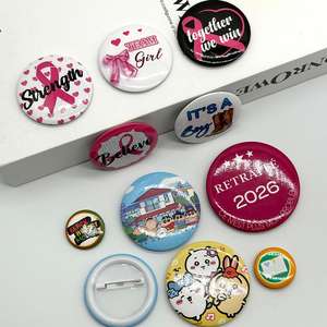 Venta al por mayor de fábrica: Botones personalizados, insignias de metal, insignias de hojalata con impresión de logotipo, insignias de hojalata en blanco, insignias de metal de 58 mm, insignias de hojalata económicas. - Product Image 4