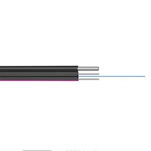 Kendini destekleyen açık çelik Messenger tel Frp G657A2 Ftth 2 4 1 çekirdek Fiber optik kablo