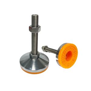 Patins de support robustes en acier au carbone à têtes plates, antidérapants et amortisseurs, avec patins de fixation et coussinets en silicone - Product Image 1