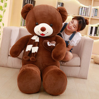 Boneka beruang Teddy mainan mewah, syal cinta kualitas tinggi Super lembut tiga warna boneka beruang Teddy raksasa