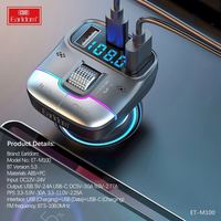 Earldom Cargador de coche USB dual con manos libres BT Kit de coche Transmisor FM estéreo Reproductor de MP3 Modulador Formato de audio APE