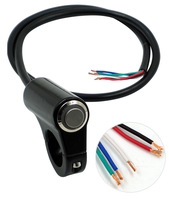Juego de interruptores de manillar para motocicleta de aleación de aluminio con anillo de luz, bocina, faro y foco, piezas de modificación