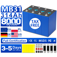 Новые аккумуляторы EVE 3.2V LiFePO4 MB31 314Ач/330Ач класса А (со склада в ЕС), сертифицированные CE, 8000 циклов, для систем накопления энергии (ESS) и домашних систем хранения энергии