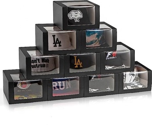 Custom Luxury Baseball Hat Shipping Box Durable Apparel Hat Packaging Gift Boxes With Clear Display Window