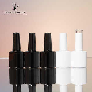 โลโก้ที่กําหนดเองขวดแก้วบรรจุภัณฑ์สีดําสีขาว 8ml ฐานเจลยาทาเล็บขวดเปล่าพร้อมฝาแปรง - Product Image 4