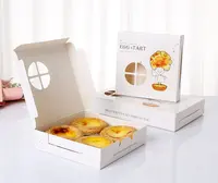 กล่องใส่เค้กกระดาษคราฟท์เกรดอาหาร,กล่องใส่ขนมทาร์ตไข่กล่องบรรจุภัณฑ์พิมพ์กันน้ำมันได้ตามต้องการ