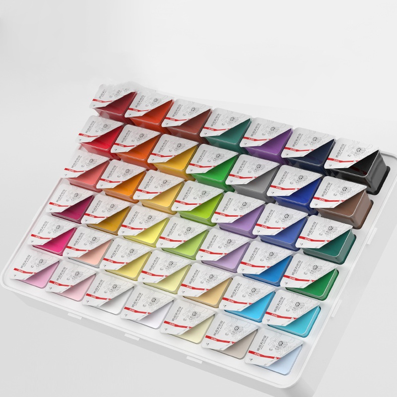 Заводская поставка брендовая пластиковая коробка упаковка 42 цвета 80 мл набор желе гуаши