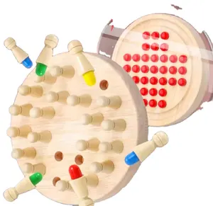 Échecs à mémoire en bois deux-en-un jouet d'intelligence de décompression d'échecs en bois