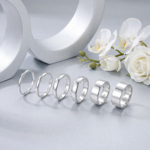 Anillo Liso de Boda de Plata de Ley 925 al por Mayor con Pulido Alto, Ajuste Cómodo, Joyería para Compromiso y Aniversario para Hombres y Mujeres - Product Image 2