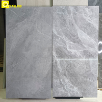 Dalles de sol en marbre gris brillant pleine masse 750x1500mm, carreaux de céramique en porcelaine émaillée polie de grande taille de qualité supérieure