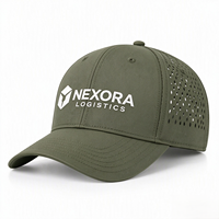 Casquette de baseball personnalisée en sergé performant à séchage rapide, perforée au laser, respirante, avec logo brodé 3D, vente en gros B2B