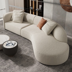 Set Divano Componibile Curvo GEDO in Velluto Effetto Agnello con Imbottitura in Spugna, <span class=keywords><strong>Mobili</strong></span> Confortevoli per Uso Domestico - Product Image 3
