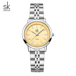 Montre à Quartz pour femmes, en acier inoxydable, cadran analogique de luxe, couleur Champagne, élégante, résistante à l'eau, cadeau de mode pour noël - Product Image 3