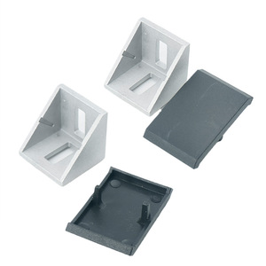 Aluminum Alloy Corner Braces 2030 40 L Shaped Right Angle Fixing Connectors With Covers For Construction Industry - Product Image 1