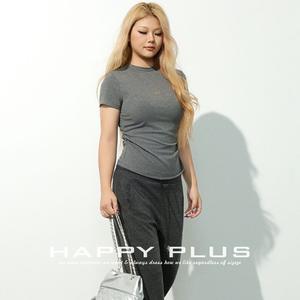 T-shirt court à manches courtes en rayonne tricotée gris papillon pour femme Runqi, grande taille, nouvelle collection automne 2026 - Product Image 3