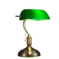 Lampe de table de style européen rétro classique, corps en fer, abat-jour en verre, design simple, alimentation électrique pour chambre à coucher, salon