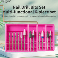 6 pièces différents forets à ongles ensemble professionnel Salon boutique polisseuse à ongles outil accessoires ensemble de forets à ongles