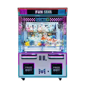 Neofuns 2 jogadores brinquedo garra guindaste máquina moeda operado jogos captura máquina de venda automática com aceitante de contas