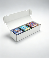 Boîte de rangement rectangulaire longue à couvercle rabattable en carton rigide blanc vierge pour cartes à collectionner TCG – Vente en gros