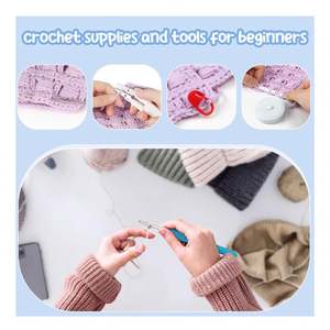 <b>Crochet</b> <b>Hook</b> Square Starter Set Wool Yarn Knitting Accessories DIY Beginner Craft Training Kit Eco-Friendly Portable Simple 3mm - Product Image 4