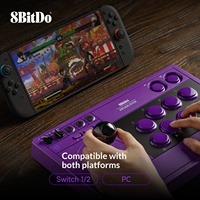 Manette Arcade 8BitDo V3 Violette en ABS, Contrôleur Sans Fil et Connectivité Triple Mode Filaire pour Steam