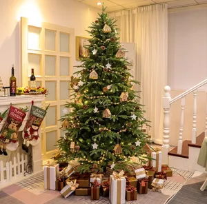 Árbol de Navidad Artificial PE verde de lujo de 6 pies/7 pies Árbol de decoración de Navidad de fácil montaje para decoración de vacaciones