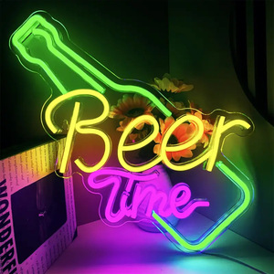 Letrero electrónico con alimentación por USB, luz LED de neón con borde cruzado personalizado para <span class=keywords><strong>ambiente</strong></span> de barra de cumpleaños de fiesta con 1 año de garantía - Product Image 1