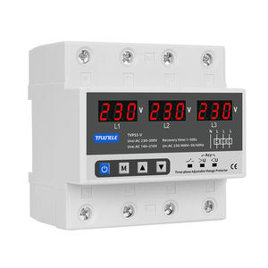 3 משולש שלבים מגן ממסר מתח 63A 60A 220V 380VAC 3P+N ממסר מעל מתחת למתח מתכוונן להגן על מתח נמוך גבוה - Product Image 1