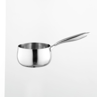 Vente en gros usine : Ensemble de casseroles multifonctionnelles 16 cm pour nouilles instantanées, compatible gaz et induction, en acier inoxydable à longue poignée, design Japandi, pour friture et soupes