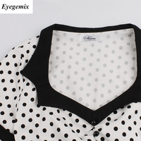 Robe en coton taille 4XL pour femmes, style années 50 et 60, robe à pois vintage, noire et blanche, robe de fête rockabilly swing