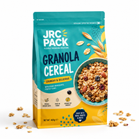 Sachet Doypack Personnalisé Imprimé pour Biscuits, Snacks, Bonbons, Céréales et Granola, en Plastique Scellé avec Fermeture Zip