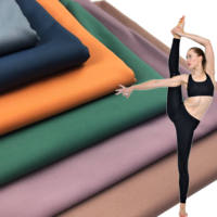 Stock lot couleurs 4 way stretch 73 nylon 27 spandex body double face pantalon de yoga tissu