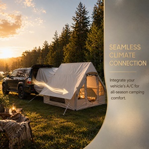 Carpa Inflable Trasera <span class=keywords><strong>para</strong></span> Auto con Bomba Manual, Carpa Glamping Inflable <span class=keywords><strong>para</strong></span> <span class=keywords><strong>4</strong></span> Personas, Conectable a la Cabina <span class=keywords><strong>de</strong></span> SUV, con Ventana - Product Image 2