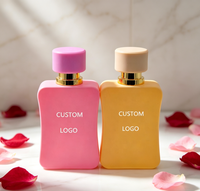 Flacon de parfum en verre à col serti OEM 50 ml, conteneur de parfum vide, impression de logo personnalisée pour l'emballage cosmétique