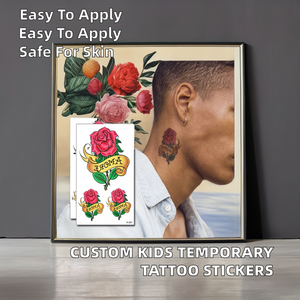 Autocollants de tatouage temporaires pour enfants personnalisés, transfert à l'eau, autocollants colorés conformes à la norme EN71 - Product Image 2