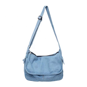 Version coréenne Niche Design <span class=keywords><strong>Sac</strong></span> à bandoulière pour <span class=keywords><strong>femme</strong></span> <span class=keywords><strong>Sac</strong></span> à bandoulière en denim à la mode pour étudiants pour les <span class=keywords><strong>cours</strong></span> d'hiver, d'automne et d'été - Product Image 1