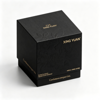 Boîte en carton rigide de luxe avec couvercle et base, personnalisable avec logo, boîte à rouge à lèvres en deux parties avec estampage à chaud doré sur le col intérieur pour cadeau cosmétique