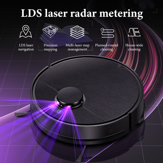 Liectroux Good Robot Vacuum Cleaner With App Control L7S Strong Vacuum Cleaner LDS Laser Navigation Cleaner