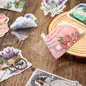 100 unids/bolsa Paquete de pegatinas Retro estéticas <span class=keywords><strong>para</strong></span> álbum de recortes Vintage mariposa diario suministros <span class=keywords><strong>para</strong></span> álbum de recortes pegatinas de papel flores - Product Image 5