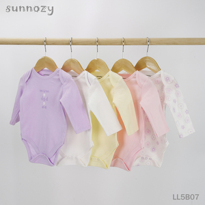 Набор боди Sunnozy для мальчиков, 5 штук, с длинным рукавом, из хлопка OEKO-TEX, 0-3 месяца, всесезонный, разноцветные узоры, машинная стирка - Product Image 5