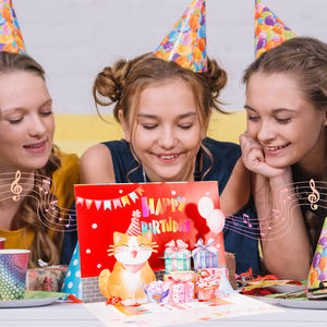 3 מוקפץ כרטיס יום הולדת שמח יצירתי עם נייר לבן שלג-כרטיסי ברכה ייחודיים ליום הולדת - Product Image 3