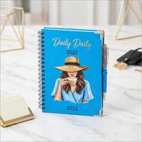 Carnet de notes/journal/agenda hebdomadaire personnalisé avec couverture en papier à spirale, impression sur mesure, 18,6x12,8 cm, idéal comme cadeau
