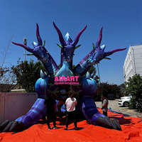 Dragon gonflable à trois têtes de 4m pour articles de décoration d'événements, couleur personnalisable